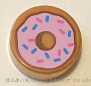 98138pb182 Medium Nougat Tile, Round 1 x 1 with Donut