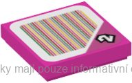 3068bpb1405 Dark Pink Tile 2 x 2 with Super Mario Scanner Code - Sets 71368