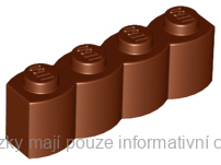 30137 Reddish Brown Brick, Modified 1 x 4 with Log Profile