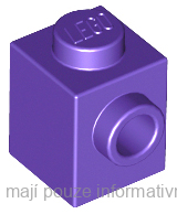 87087 Dark Purple Brick, Modified 1 x 1 with Stud on Side