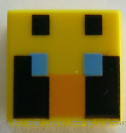 3070bpb201 Yellow Tile 1 x 1 with Passive Bee Eyes Minecraft Pixelated